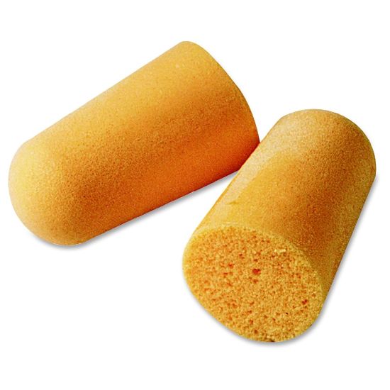 Picture of 3M 1100 Uncorded Foam Earplugs - Noise Protection - Polyurethane - Orange - Smooth Surface, Uncorded, Comfortable, Dirt Resistant, Hypoallergenic, Disposable - 200 / Box