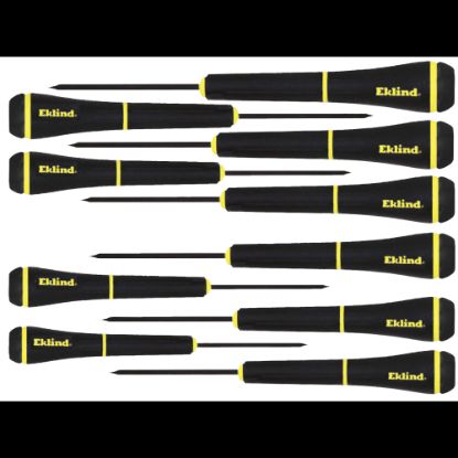 Picture of Eklind 10-Piece Screwdriver Set, Slotted/Phillips Tips, 1-4mm