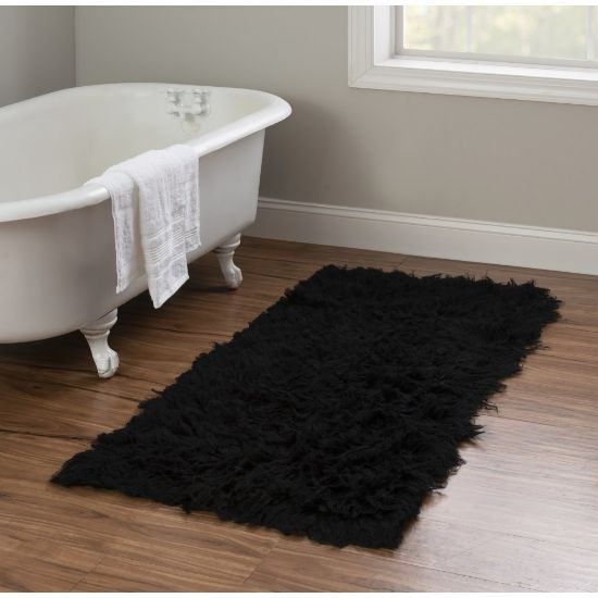 Picture of Linon Flokati Area Rug, 29in x 52in, Morrigan 1400G Black