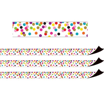 Picture of Teacher Created Resources Magnetic Borders, 24in x 1-1/2in, Confetti, 12 Boarders Per Pack, Set Of 3 Packs