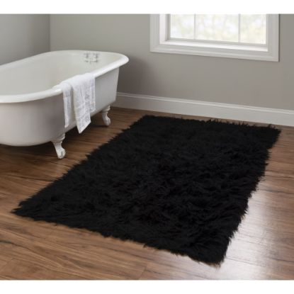 Picture of Linon Flokati Area Rug, 43in x 67in, Morrigan 1400G Black