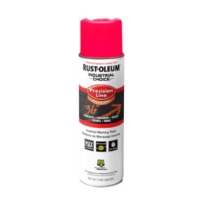 Picture of Rust-Oleum Industrial Choice M1600 System Solvent-Based Precision Line Inverted Marking Paint, 17 Oz, Fluorescent Pink, Case Of 12 Cans