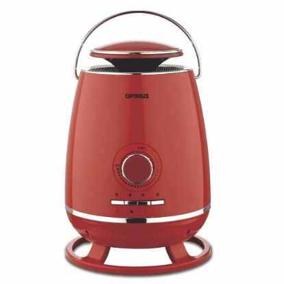 Picture of Optimus 1500-Watt Portable 360 Surround Ceramic Heater With Thermostat, 12in x 8in, Red