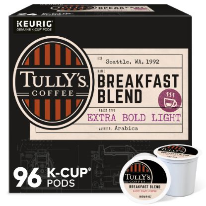 Picture of Tully's Coffee Breakfast Blend Single-Serve K-Cups, Classic, Carton Of 24 K-Cups, Box Of 4 Cartons