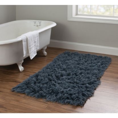 Picture of Linon Flokati Area Rug, 29in x 52in, Morrigan 1400G Denim Blue