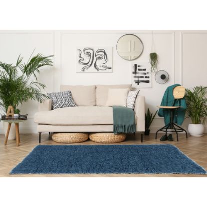 Picture of Linon Flokati Area Rug, 5ft x 8ft, Morrigan 1400G Denim Blue