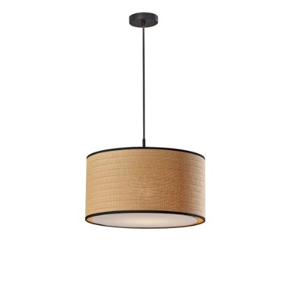 Picture of Adesso Harvest Drum Lamp, 20inW, Natural Shade/Black Base