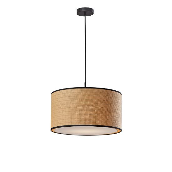 Picture of Adesso Harvest Drum Lamp, 20inW, Natural Shade/Black Base