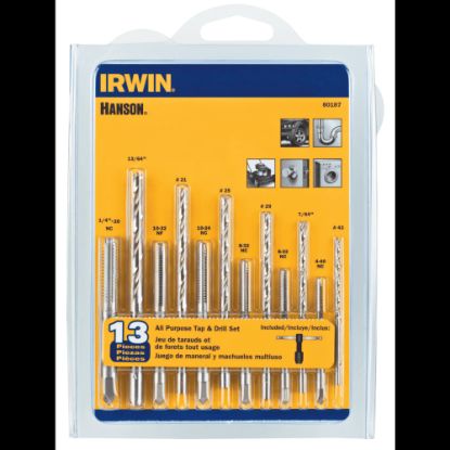 Picture of IRWIN High-Carbon Steel Tap and Drill Bit Set, 13 Piece