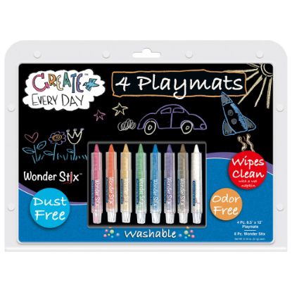 Picture of Wonder Stix Blackboard Playmat Kits, 8-1/2in x 12in, Set Of 4 Kits