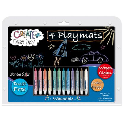 Picture of Wonder Stix Blackboard Playmat Kits, 12in x 17in, Set Of 4 Kits