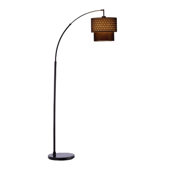 Picture of Adesso Gala Arc Floor Lamp, 71inH, Black Shade/Black Base