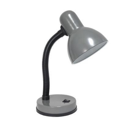 Picture of Simple Designs Basic Metal Desk Lamp, 13-7/8inH, Gray