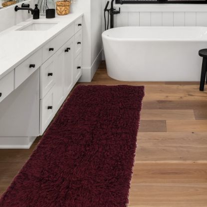 Picture of Linon Flokati Area Rug, 29in x 103in, Morrigan 1400G Burgundy