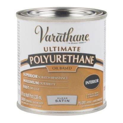 Picture of Rust-Oleum Varathane Ultimate Oil-Based Polyurethane, 8 Oz, Clear Satin, Pack Of 4 Cans