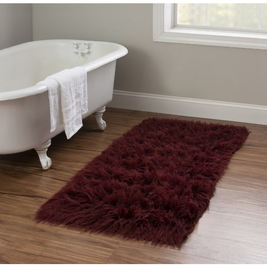 Picture of Linon Flokati Area Rug, 29in x 52in, Morrigan 1400G Burgundy