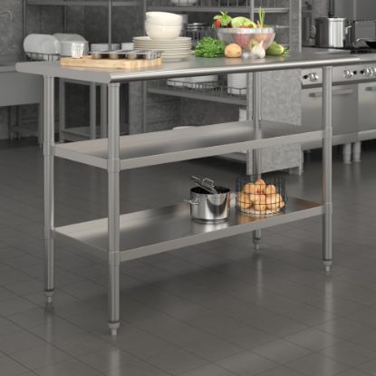 Picture of Flash Furniture Stainless Steel Work Table, 34-1/2inH x 48inW x 24inD, Silver