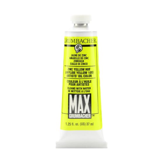 Picture of Grumbacher Max Water Miscible Oil Colors, 1.25 Oz, Zinc Yellow Hue, Pack Of 2