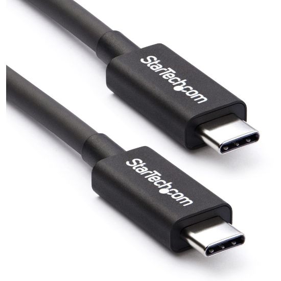 Picture of StarTech.com Thunderbolt 3 Cable - 6ft / 2m - 4K 60Hz - 20Gbps - USB C to USB C Cable - Thunderbolt 3 USB Type C Charger Cable - First End: 1 x Type C Male Thunderbolt 3 - Second End: 1 x Type C Male Thunderbolt 3 - Black