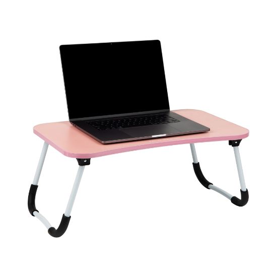 Picture of Mind Reader Portable Laptop Desk with Folding Legs, 10-1/2in H x 13-3/4in W x 23-1/2in L, Pink