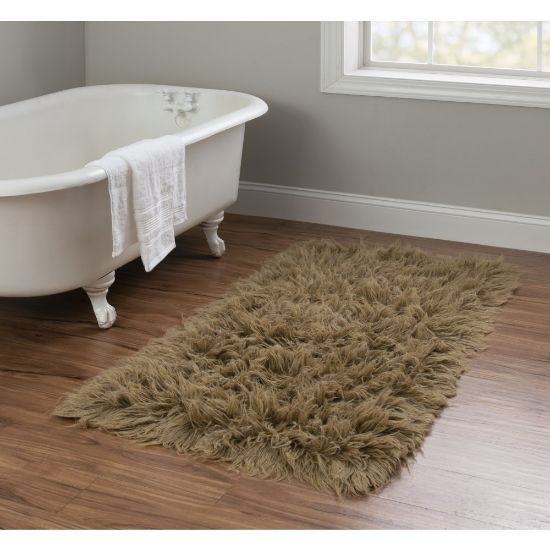 Picture of Linon Flokati Area Rug, 29in x 52in, Morrigan 1400G Mushroom