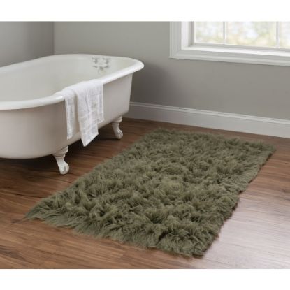 Picture of Linon Flokati Area Rug, 29in x 52in, Morrigan 1400G Olive