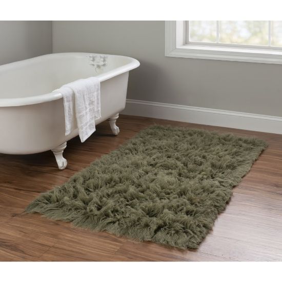 Picture of Linon Flokati Area Rug, 29in x 52in, Morrigan 1400G Olive