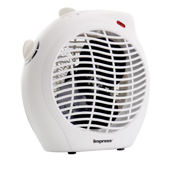 Picture of Impress 750 To 1500W Dual-Setting Electric Fan Heater With Thermostat, 10in x 5in