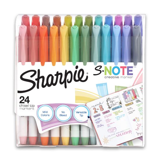 Picture of Sharpie S-Note Highlighters, Chisel Tip, Assorted Colors, Pack Of 24 Highlighters