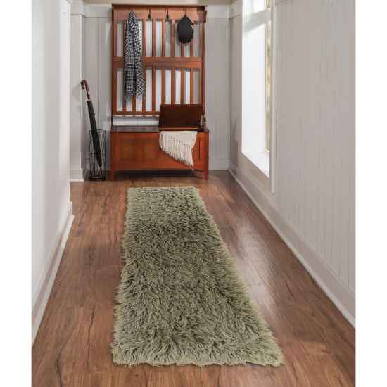 Picture of Linon Flokati Area Rug, 29in x 103in, Morrigan 1400G Olive