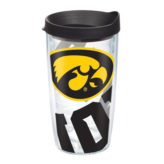 Picture of Tervis Genuine NCAA Tumbler With Lid, Iowa Hawkeyes, 16 Oz, Clear