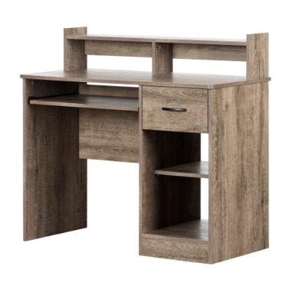 Picture of South Shore Axess 41inW Computer Desk With Keyboard Tray, Weathered Oak