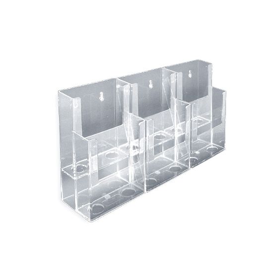 Picture of Azar Displays 2-Tier Modular Brochure Holders, 6-Pocket, Acrylic, 7inH x 12 1/2inW x 3 3/4inD, Clear, Pack Of 2