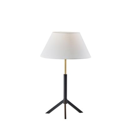 Picture of Adesso Harvey Table Lamp, 24inH, White Shade/Black/Brass Base