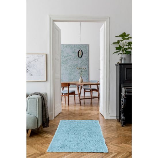 Picture of Linon Flokati Area Rug, 29in x 52in, Morrigan 1400G Pastel Blue