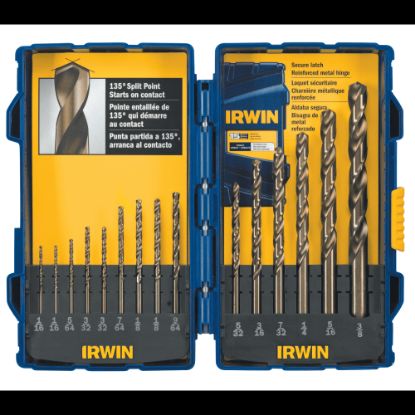 Picture of IRWIN Cobalt High Speed Steel Drill Bit Set, 15-Bits