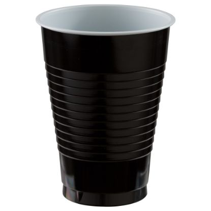 Picture of Amscan 436811 Plastic Cups, 12 Oz, Jet Black, 50 Cups Per Pack, Case Of 3 Packs