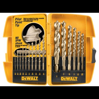 Picture of DeWalt Pilot Point Gold Ferrous Oxide Drill Bit Set, 16-Bits