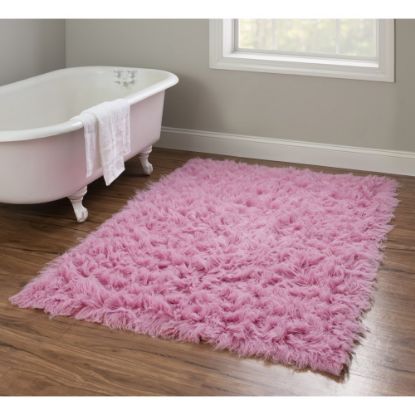 Picture of Linon Flokati Area Rug, 43in x 67in, Morrigan 1400G Pastel Pink