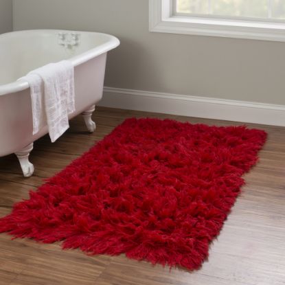 Picture of Linon Flokati Area Rug, 29in x 52in, Morrigan 1400G Red