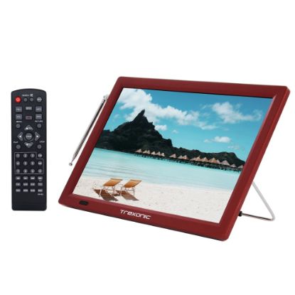 Picture of Trexonic Portable Rechargeable 14in LED TV With HDMI And Built-In Digital Tuner, Red, 995115778M