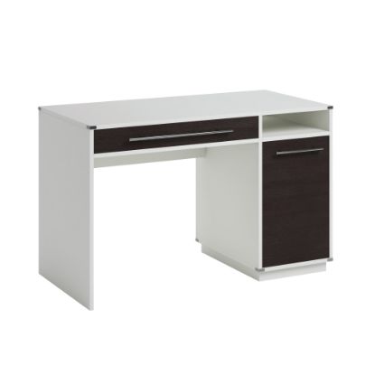 Picture of Sauder Vista Key 48inW Single-Pedestal Computer Desk, Pearl White/Misted Elm