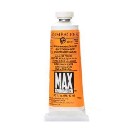 Picture of Grumbacher Max Water Miscible Oil Colors, 1.25 Oz, Cadmium Barium Yellow Orange