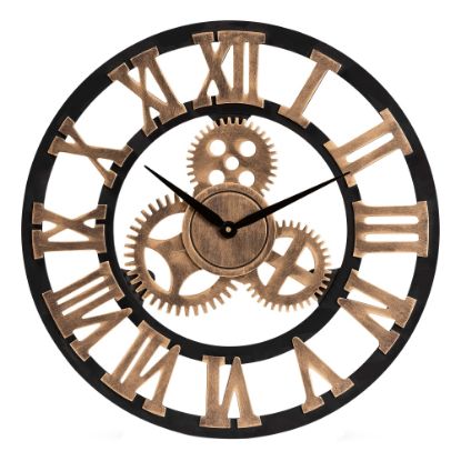 Picture of Baxton Studio Garrison Wall Clock, 24in, Silver/Brown