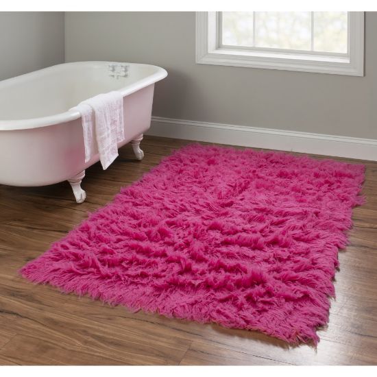 Picture of Linon Flokati Area Rug, 43in x 67in, Morrigan 1400G Fuchsia