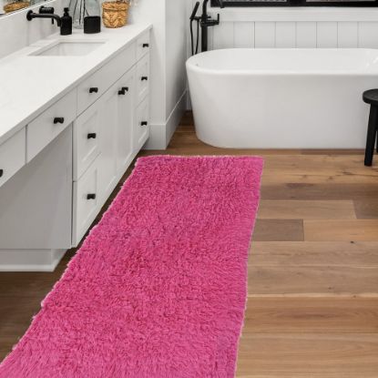 Picture of Linon Flokati Area Rug, 29in x 103in, Morrigan 1400G Fuchsia