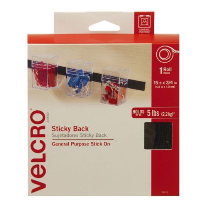 Picture of VELCRO Brand STICKY BACK Tape Roll, 3/4in x 15ft, Black