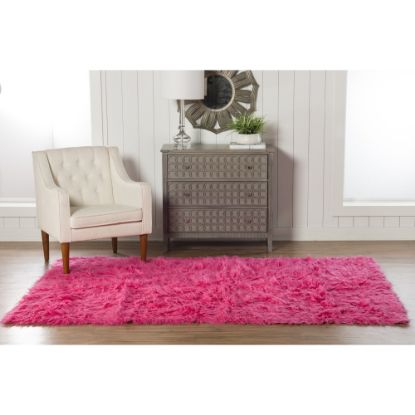 Picture of Linon Flokati Area Rug, 5ft x 8ft, Morrigan 1400G Fuchsia