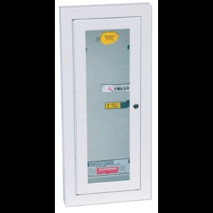 Picture of Extinguisher Cabinets, Semi-Recessed w/Keyed Lock, Galvanized Steel, Tan, 10 lb