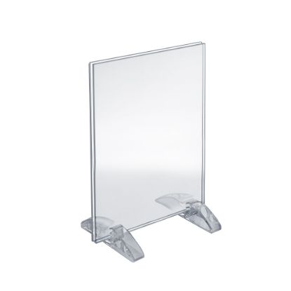 Picture of Azar Displays Dual-Stand Acrylic Vertical/Horizontal Sign Holders, 8 1/2in x 11in, Clear, Pack Of 10